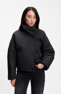 Water-repellent jacket with stand collar, Black