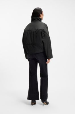 Water-repellent jacket with stand collar, Black