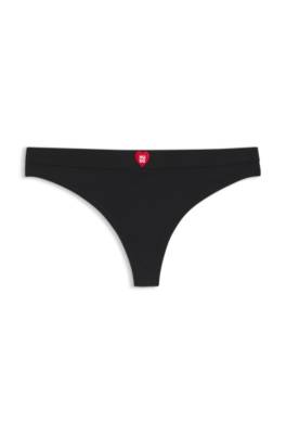 Low-rise ribbed thong with heart logo 1