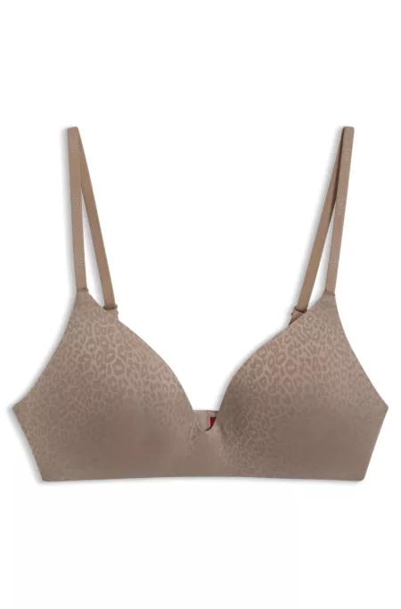 Stretch-jersey bralette with leopard print