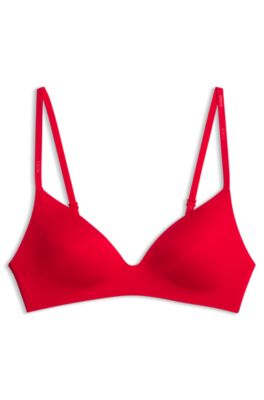 Stretch-jersey bralette with leopard print, Red