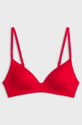 Stretch-jersey bralette with leopard print, Red