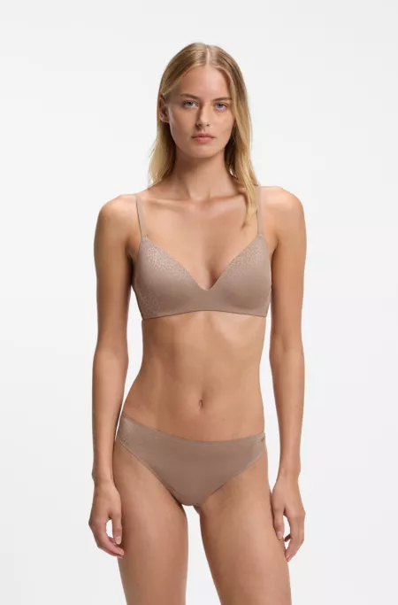Printed low-rise briefs in stretch microfiber