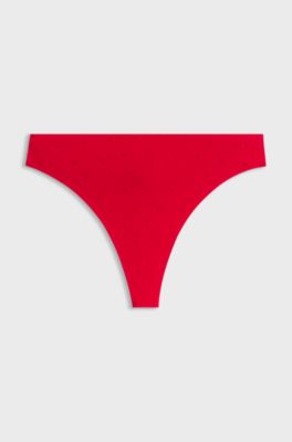 Printed low-rise briefs in stretch microfiber, Red