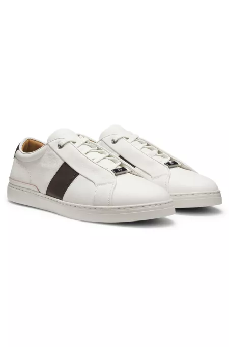 Gary leather trainers with contrast side panel