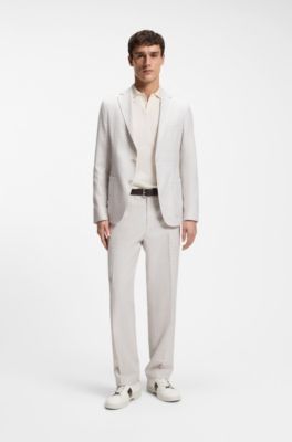 Gary leather trainers with contrast side panel, Natural