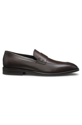 Boss Leather loafers with Double B monogram trim herr – bild 3
