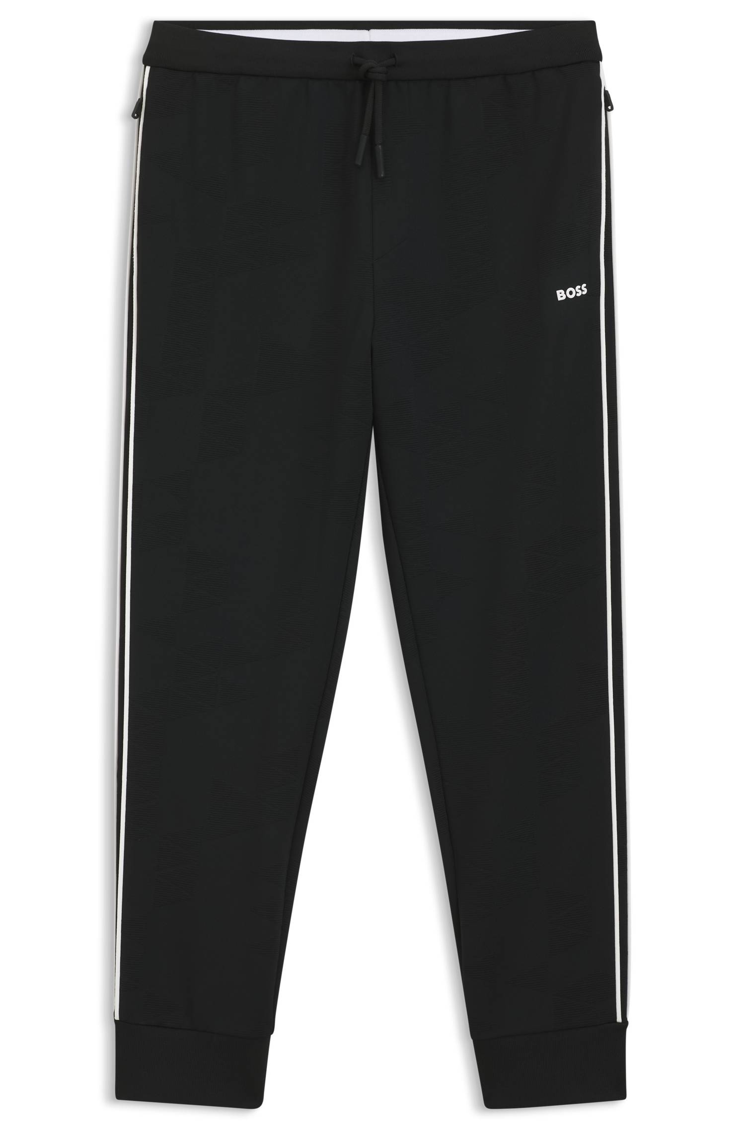Boss Triangle-jacquard tracksuit bottoms with rubberised logo byxor herr – bild 4