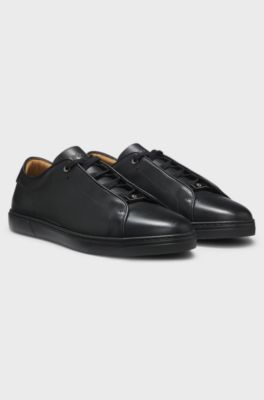 Gary trainers in brushed leather, Black