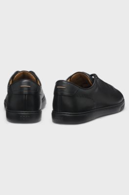 Gary trainers in brushed leather, Black