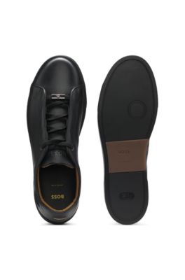 Gary sneakers i borstat l&auml;der, Svart