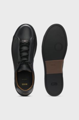 Gary trainers in brushed leather, Black