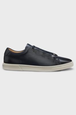 Gary trainers in brushed leather, Dark Blue