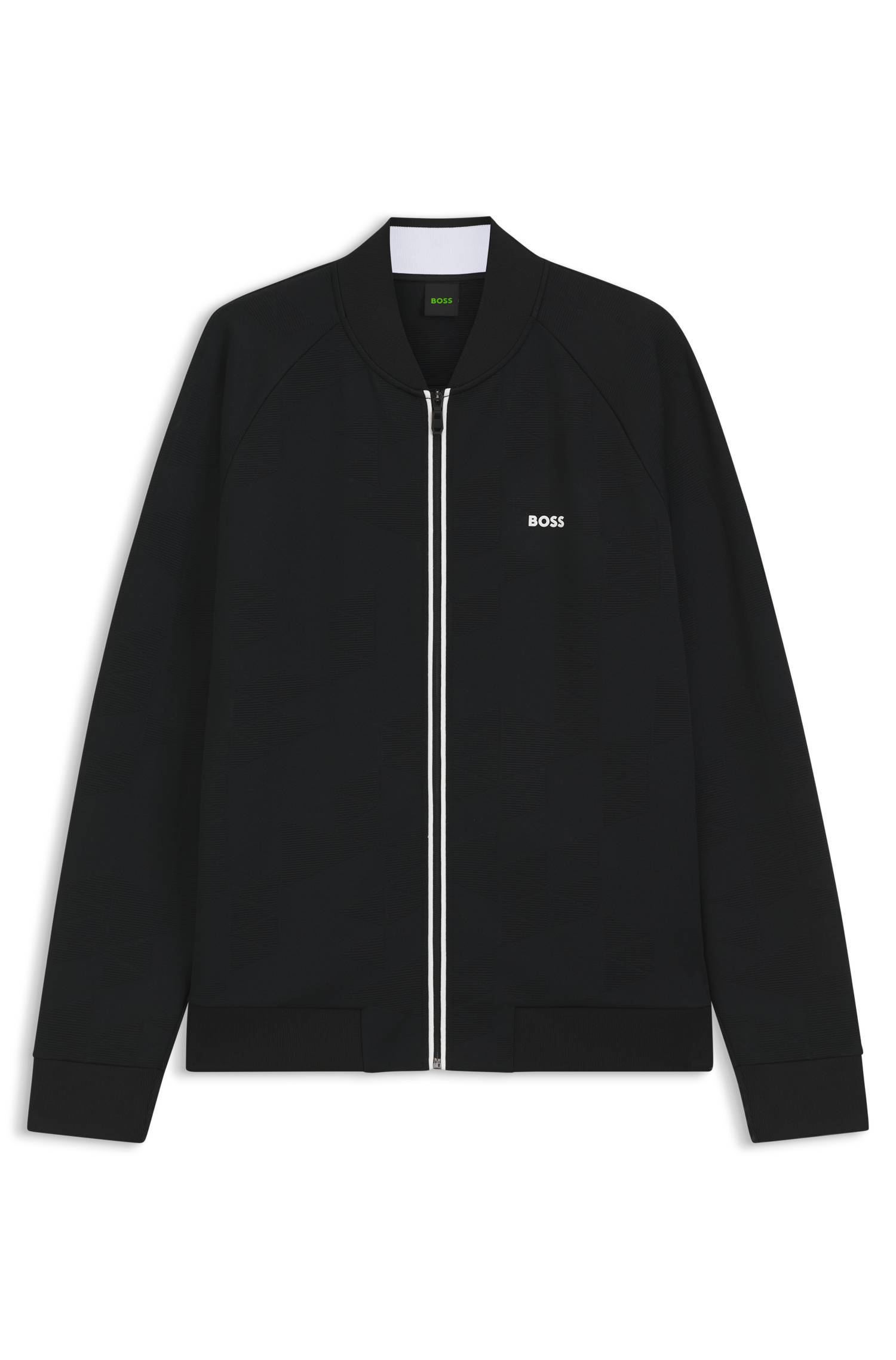 Boss Triangle-jacquard zip-up sweatshirt with rubberised logo herr – bild 4