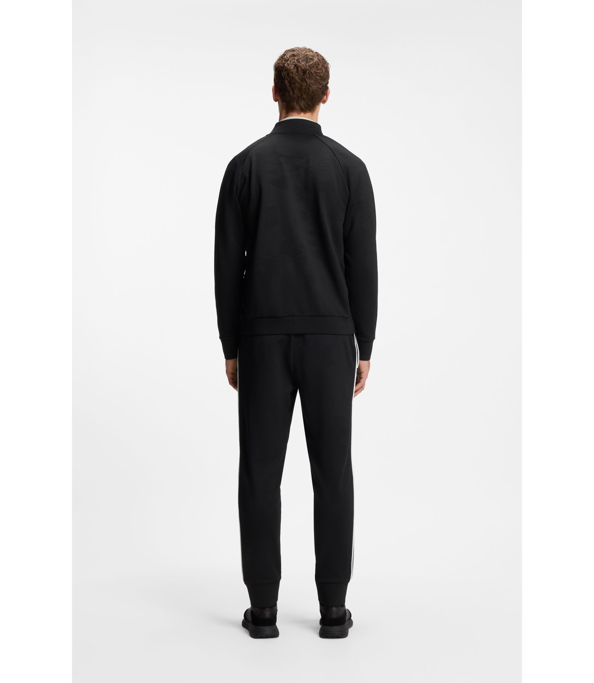 ボス プルオーバー スウェットシャツ BOSS - トライアングルジャカード ジップアップ スウェットシャツ