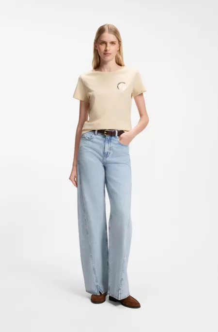 Cotton-jersey slim-fit T-shirt with printed artwork