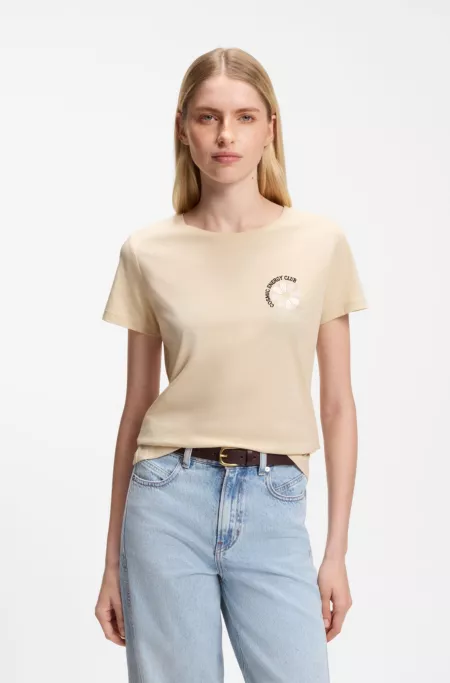 Cotton-jersey slim-fit T-shirt with printed artwork