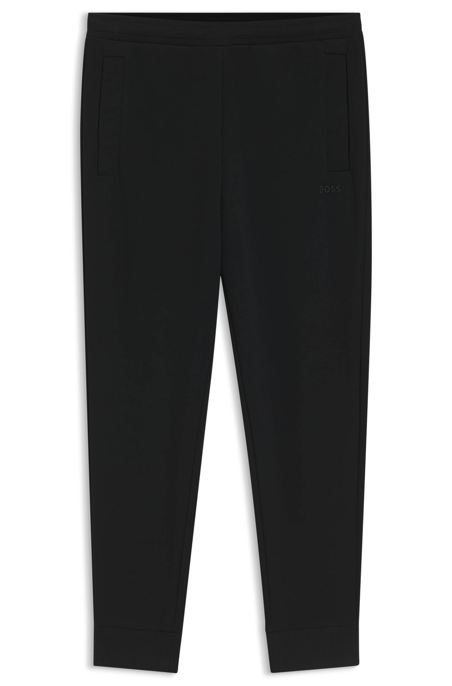 Boss Cotton-blend tracksuit bottoms with embroidered logo byxor herr – bild 4