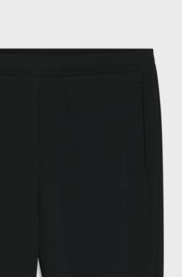 Cotton-blend tracksuit bottoms with embroidered logo, Black