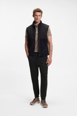 Cotton-blend tracksuit bottoms with embroidered logo, Black