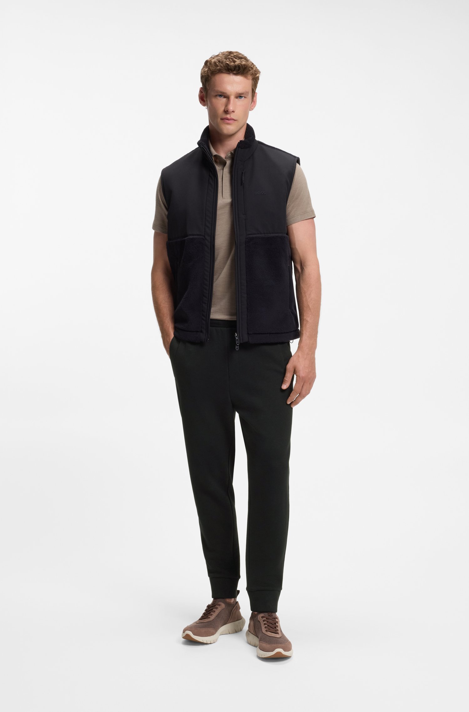 Boss Cotton-blend tracksuit bottoms with embroidered logo byxor herr – bild 2