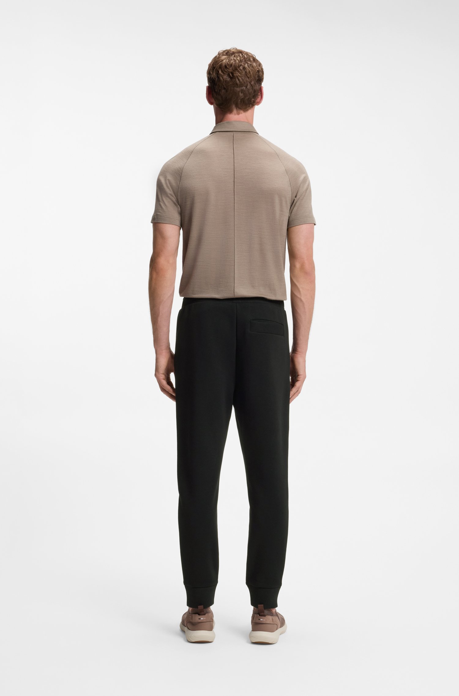 Boss Cotton-blend tracksuit bottoms with embroidered logo byxor herr – bild 3