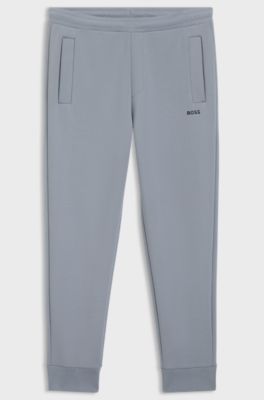Pantaloni della tuta in misto cotone con logo ricamato, Grigio