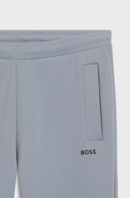 Pantaloni della tuta in misto cotone con logo ricamato, Grigio