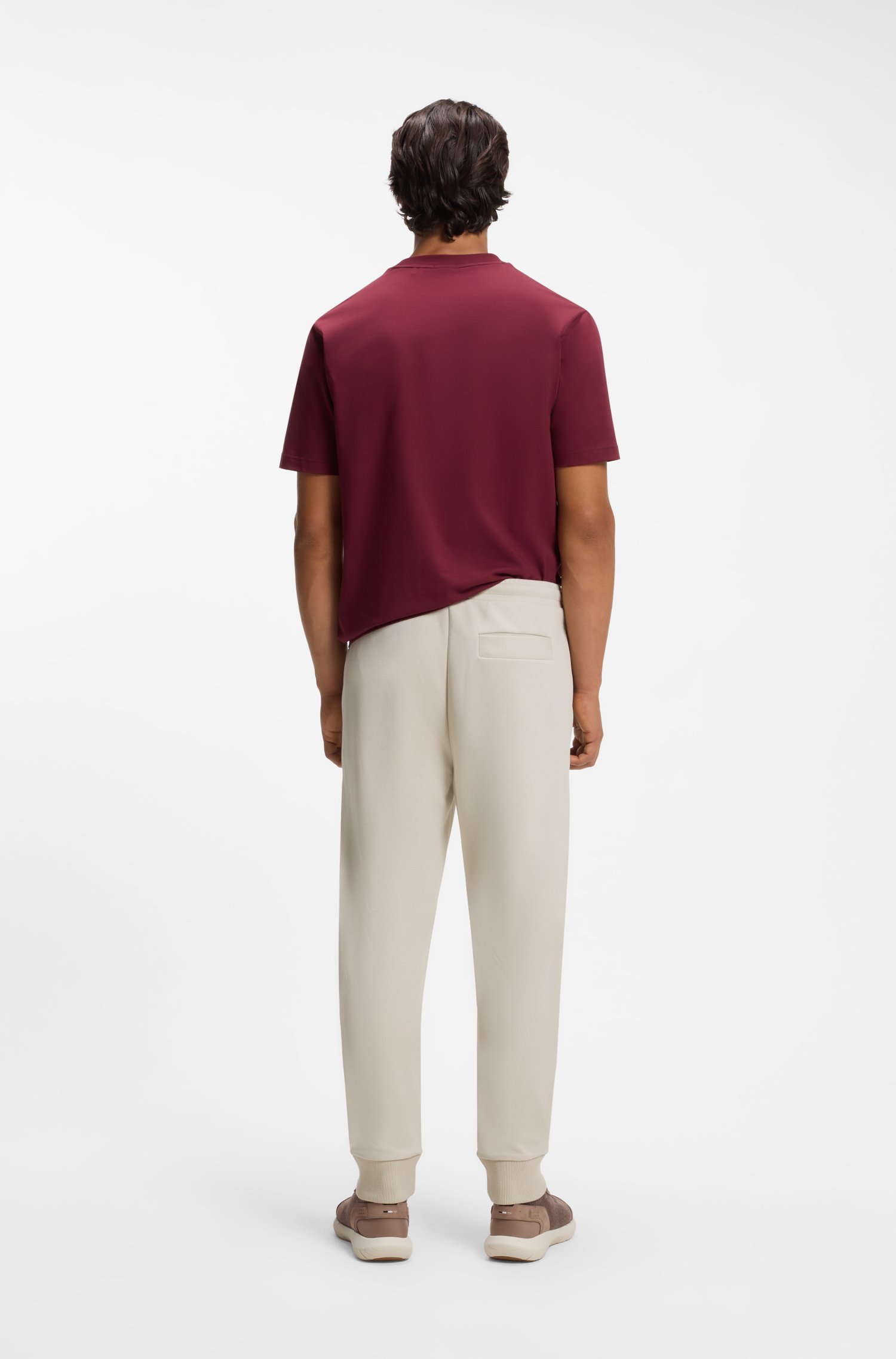 Boss Cotton-blend tracksuit bottoms with embroidered logo byxor herr – bild 3