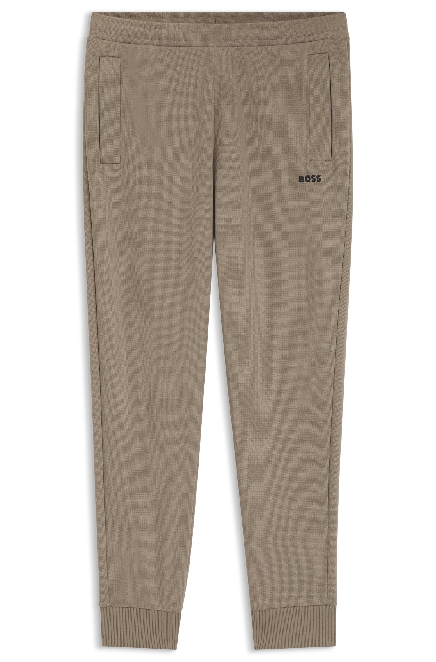 Boss Cotton-blend tracksuit bottoms with embroidered logo byxor herr