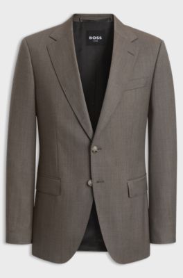 BOSS ONE slim-fit suit jacket, Dark Brown