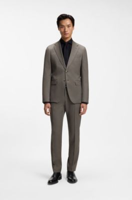 BOSS ONE slim-fit suit jacket, Dark Brown