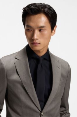 BOSS ONE slim-fit suit jacket, Dark Brown