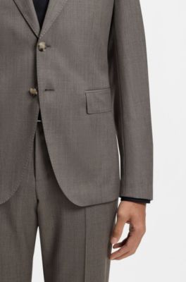 BOSS ONE slim-fit suit jacket, Dark Brown