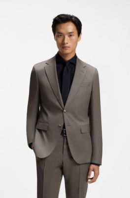BOSS ONE slim-fit suit jacket, Dark Brown