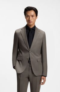 BOSS ONE slim-fit suit jacket, Dark Brown