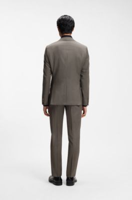 BOSS ONE slim-fit suit jacket, Dark Brown