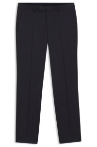 Slim-fit trousers in virgin-wool serge, Dark Blue