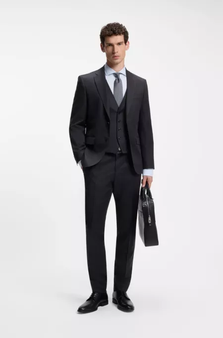 BOSS ONE Slim-fit trousers in virgin wool
