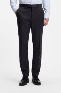 Pantaloni slim fit in serge di lana vergine, Blu scuro