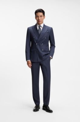 BOSS ONE slim-fit trousers, Light Blue