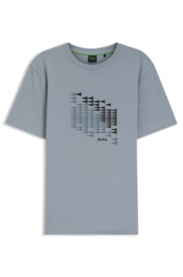 Boss Stretch-cotton T-shirt with flag artwork herr – bild 4