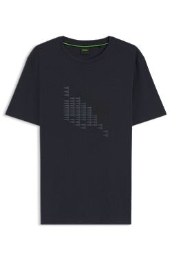Stretch-cotton T-shirt with flag artwork