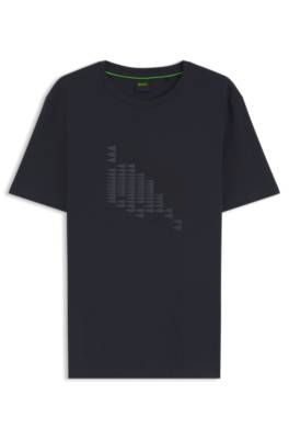 Stretch-cotton T-shirt with flag artwork 1