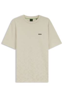 Cotton-piqué T-shirt with all-over print 1