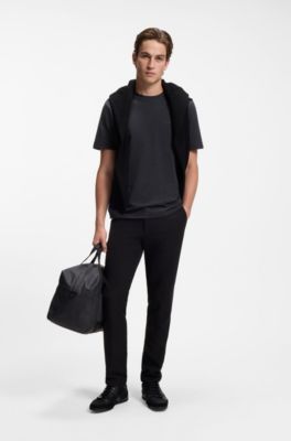 Cotton-piqu&eacute; T-shirt with all-over print, Dark Blue