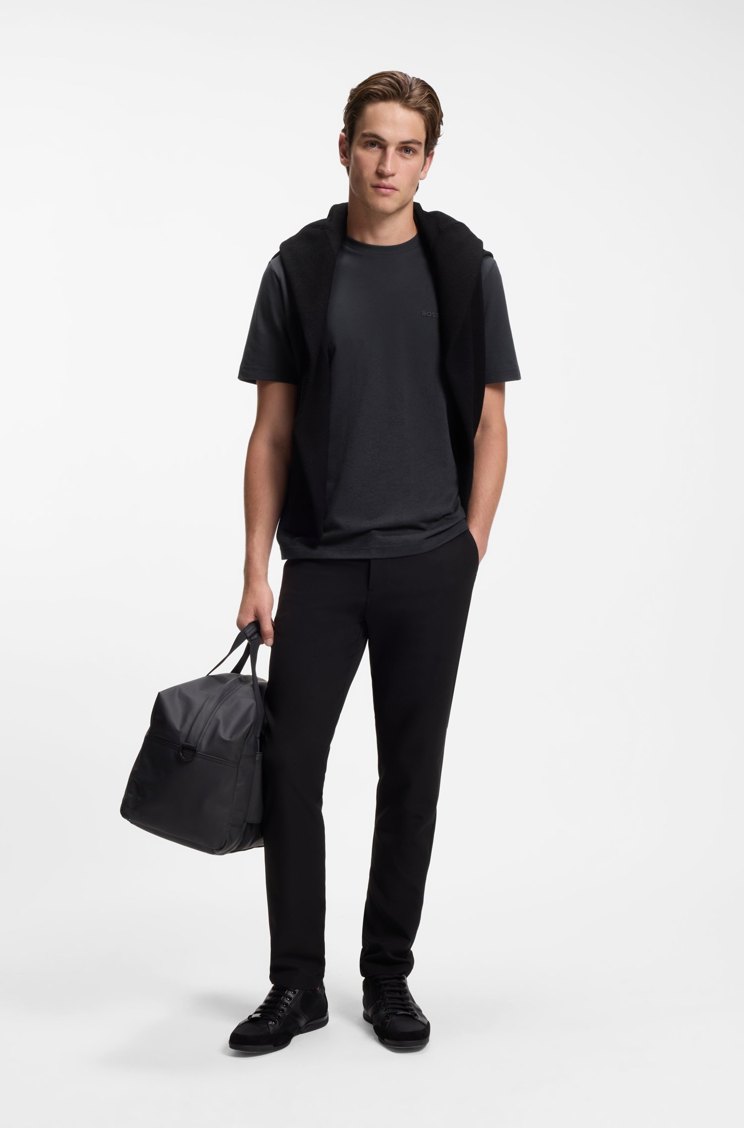 Boss Cotton-piqué T-shirt with all-over print herr – bild 2