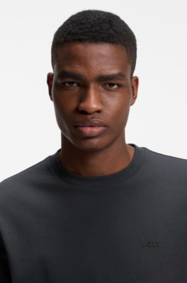 Cotton-piqu&eacute; T-shirt with all-over print, Dark Blue