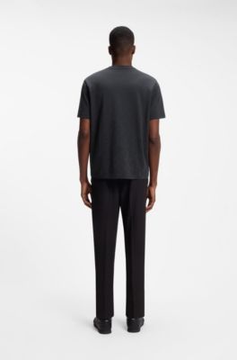 Cotton-piqu&eacute; T-shirt with all-over print, Dark Blue