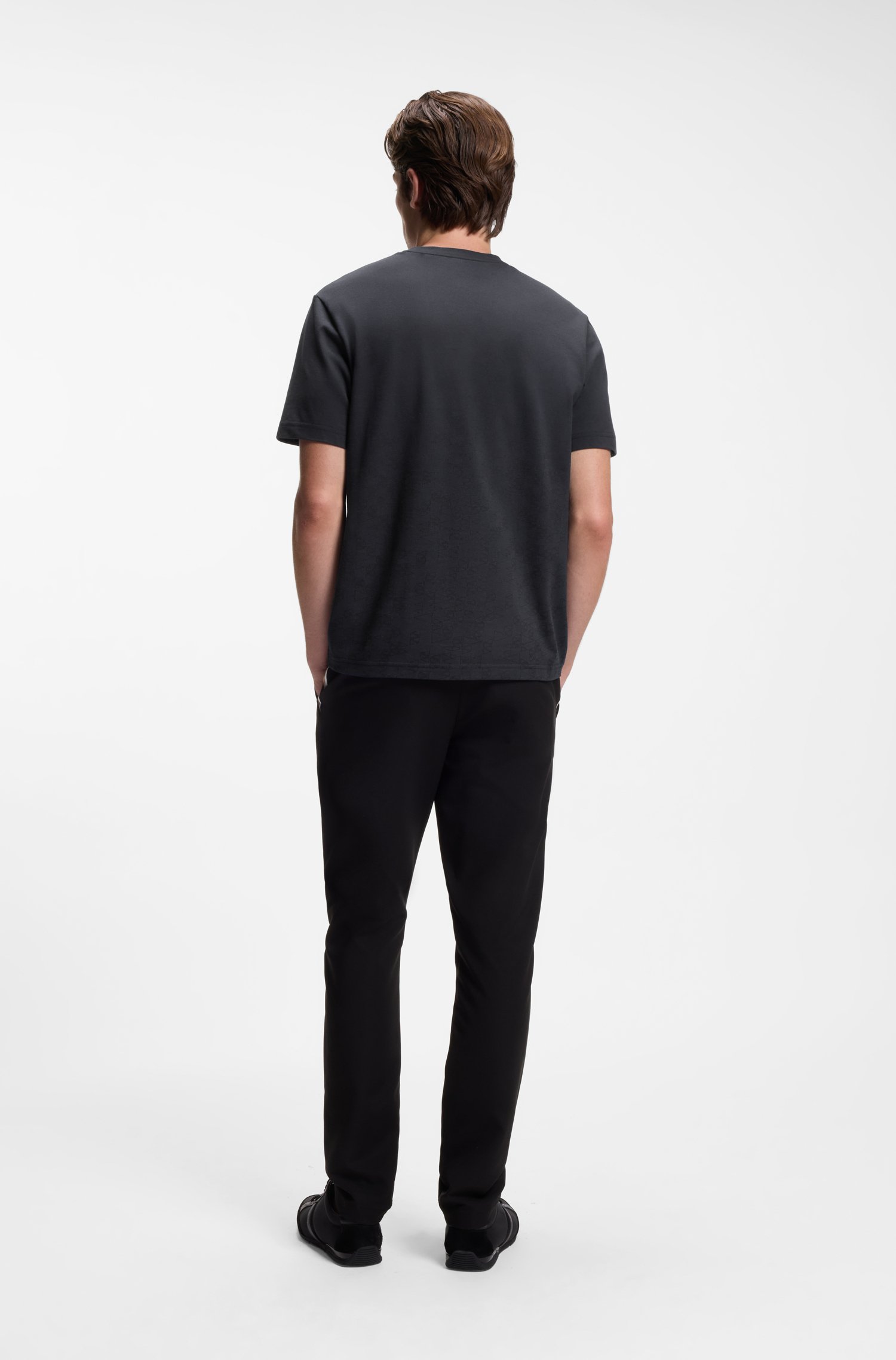 Boss Cotton-piqué T-shirt with all-over print herr – bild 3